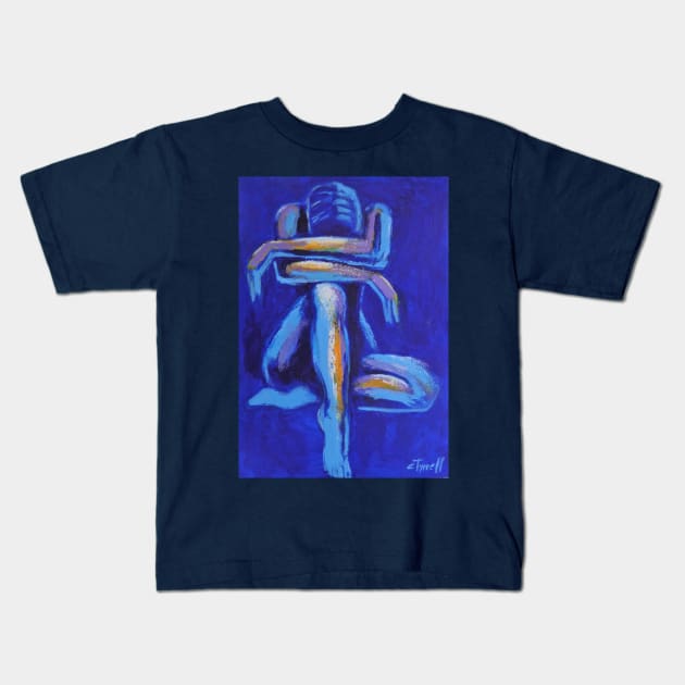 Blue Mood 7 - Female Nude Kids T-Shirt by CarmenT